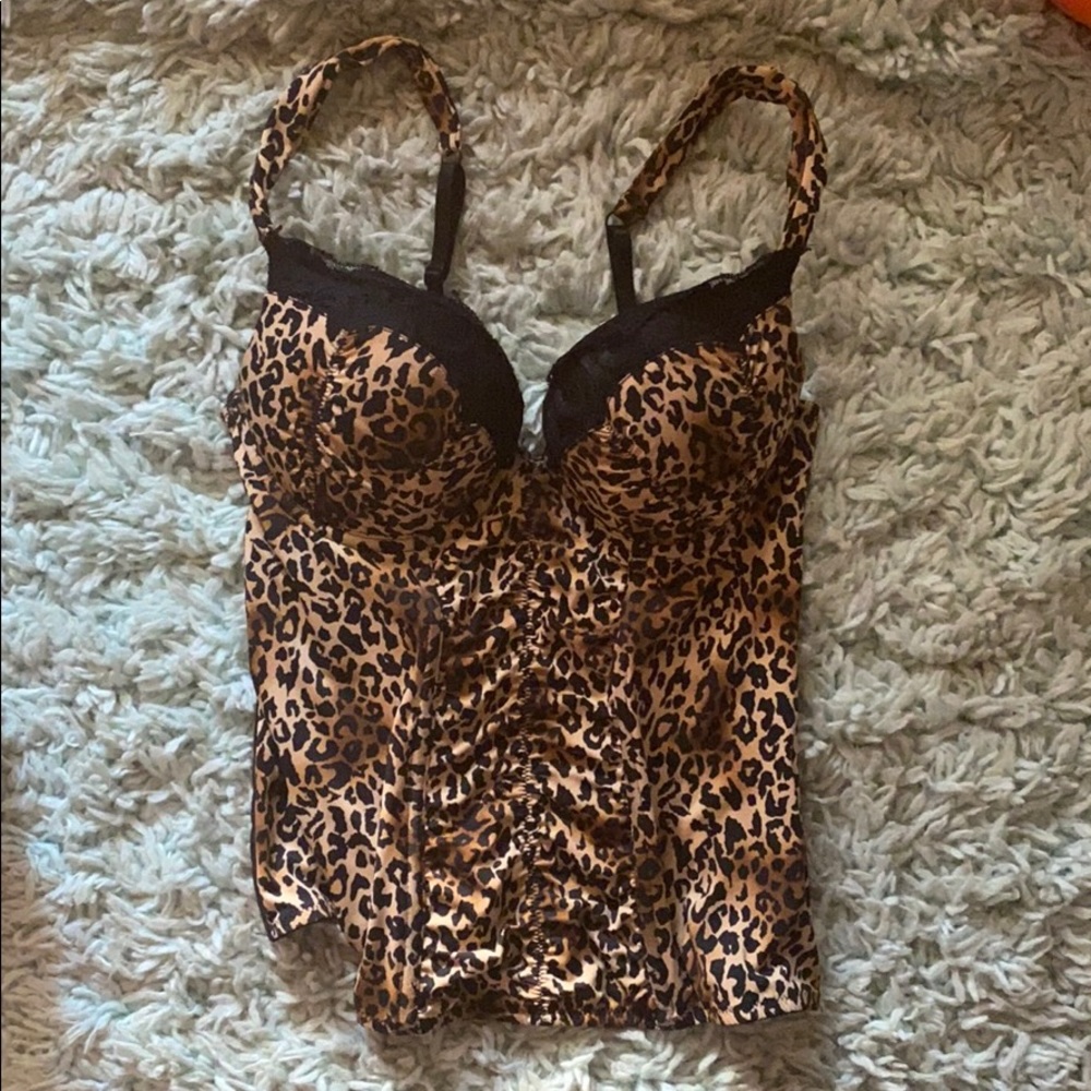 Sexy Leopard Print Padded Corset Halloween Costume